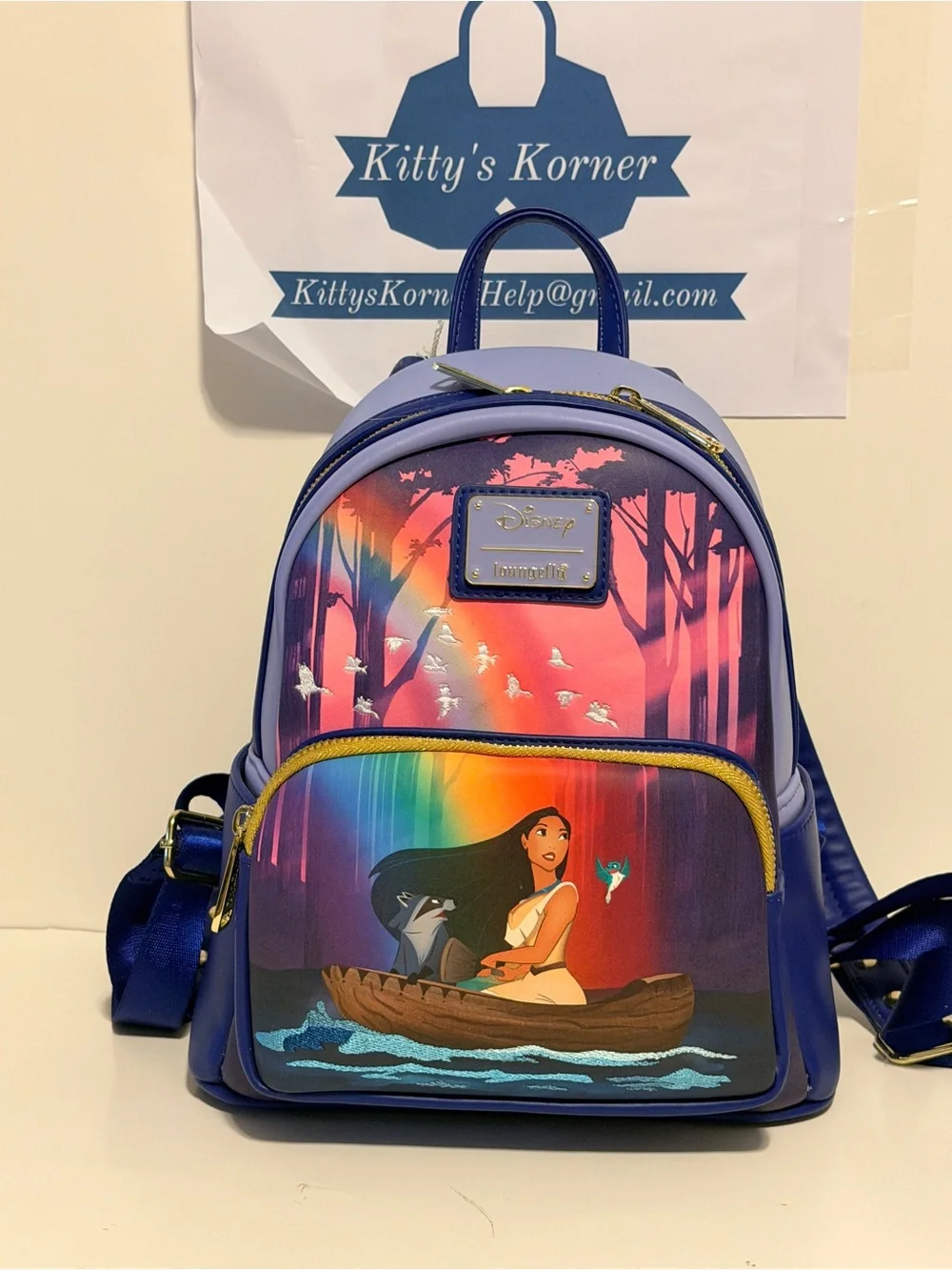 NWT Loungefly Disney Pocahontas Backpack - Blue Purple Multicolor